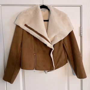 Vici Dolls See and Be Seen Faux Suede Cropped Jacket, Size M